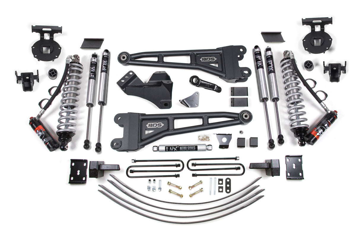6 Inch Lift Kit W/ Radius Arm - FOX 2.5 Performance Elite Coil-Over Conversion - Ford F250/F350 Super Duty (05-07) 4WD - Diesel BDS Suspension Suspension Lift Kit  AXOPROS