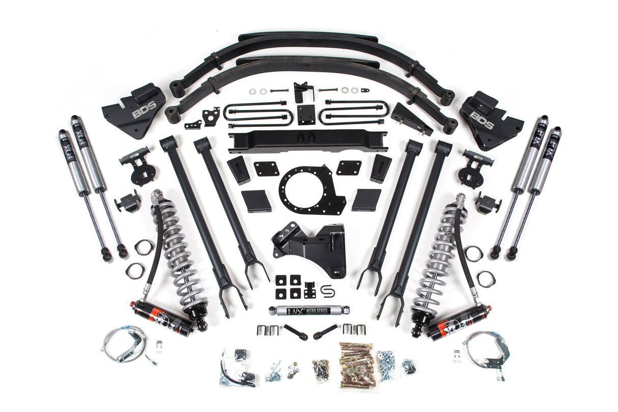 9" Inch Lift Kit W/ 4-Link - FOX 2.5 Performance Elite Coil-Over Conversion - Ford F250/F350 Super Duty (20-22) 4WD - Diesel BDS Suspension Suspension Lift Kit  AXOPROS