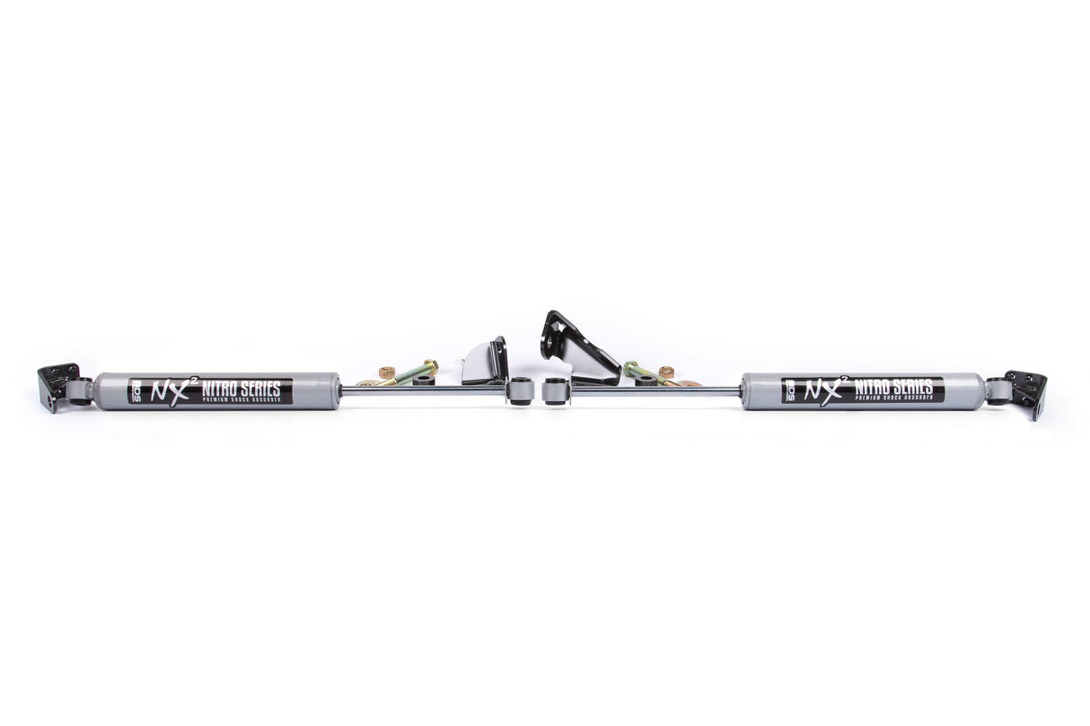 Dual Steering Stabilizer Kit W/ NX2 Shocks - Ford F150 (04-08) 4WD - With BDS Strut Spacers BDS Suspension Steering Stabilizer Hardware Kit  AXOPROS