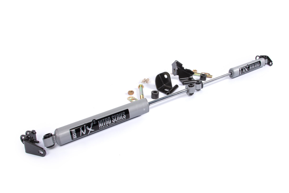 Dual Steering Stabilizer Kit W/ NX2 Shocks - Ford F150 (04-08) 4WD - With BDS Strut Spacers BDS Suspension Steering Stabilizer Hardware Kit  AXOPROS