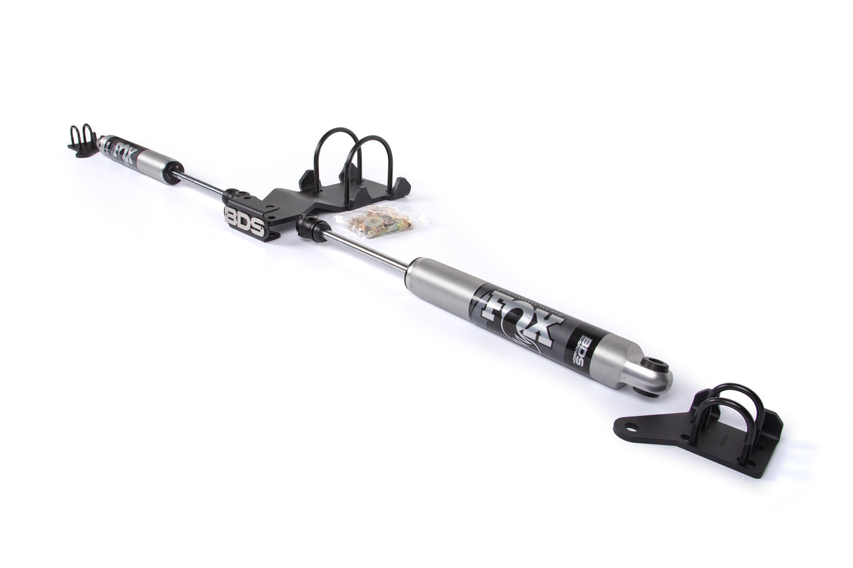 Dual Steering Stabilizer Kit W/ FOX 2.0 Performance Shocks - Ford F450/F550 Super Duty (17-24) 4WD BDS Suspension Steering Stabilizer Hardware Kit  AXOPROS