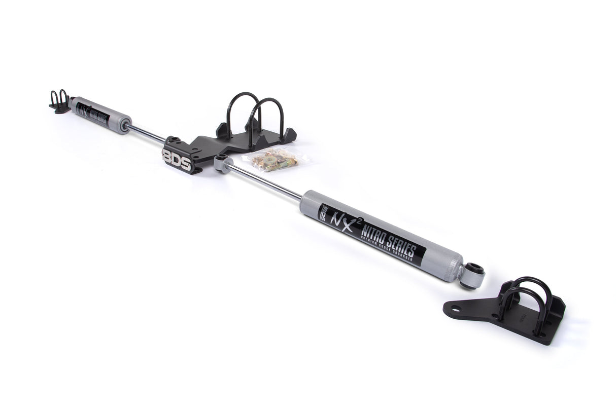 Dual Steering Stabilizer Kit W/ NX2 Shocks - Ford F250/F350 Super Duty (05-16) 4WD BDS Suspension Steering Stabilizer Hardware Kit  AXOPROS