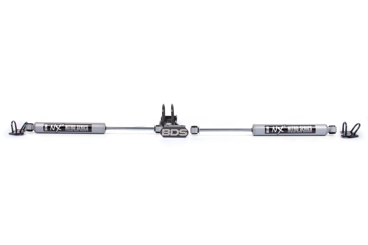 Dual Steering Stabilizer Kit W/ NX2 Shocks - Chevy/GMC Truck (73-87) And SUV (69-91) 4WD - With OE Stabilizer BDS Suspension Steering Stabilizer Hardware Kit  AXOPROS