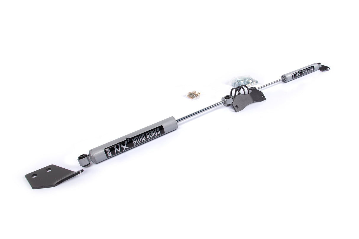 Dual Steering Stabilizer Kit W/ NX2 Shocks - Dodge Ram 1500 Mega Cab (06-08) 4WD - Y-Style Steering BDS Suspension Steering Stabilizer Hardware Kit  AXOPROS