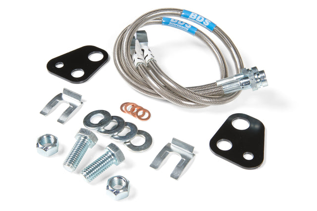 Front Brake Line Set - Stainless Steel - Fits 6 Inch Lift - Dodge Ram 1500 (06-17) 4WD BDS Suspension Brake Hydraulic Hose Kit  AXOPROS