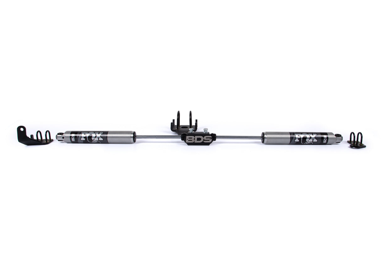 Dual Steering Stabilizer Kit W/ FOX 2.0 Performance Shocks - Dodge Ram 1500 (94-01) And 2500 (94-02) 4WD BDS Suspension Steering Stabilizer Hardware Kit  AXOPROS