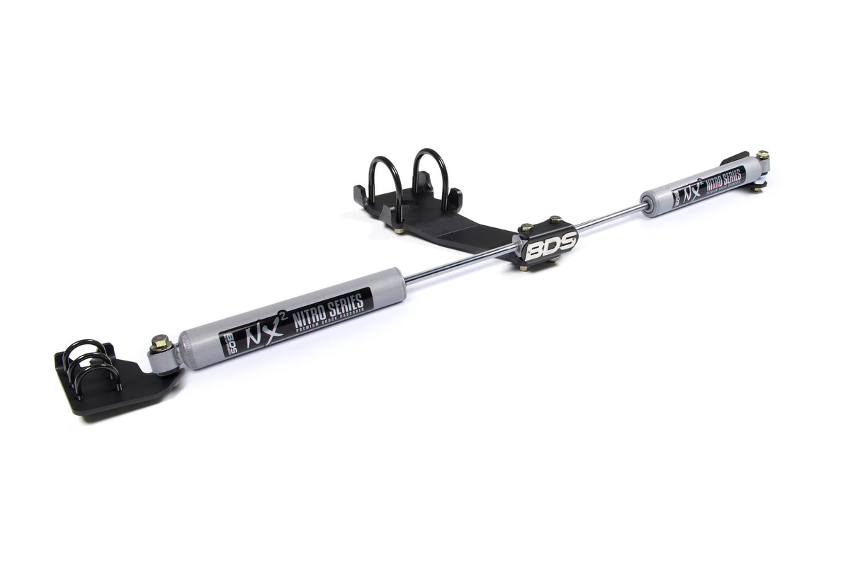 Dual Steering Stabilizer Kit W/ NX2 Shocks - Dodge Ram 2500/3500 (09-13) 4WD - T-Style Steering BDS Suspension Steering Stabilizer Hardware Kit  AXOPROS