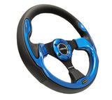 NRG Reinforced Steering Wheel (320mm) Blk w/Blue Trim NRG Steering Wheels  AXOPROS