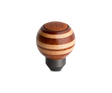 Momo Targa Heritage Shift Knob - Round Wood, Layered Mahogany and Beechwood, Leather Insert Top MOMO Shift Knobs  AXOPROS