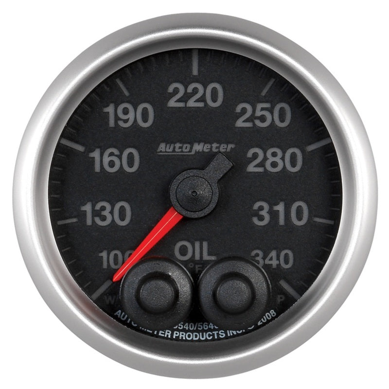 Autometer Elite 52mm 100-340 Deg F Oil Temp Peak & Warn w/ Electronic Control Gauge AutoMeter Gauges  AXOPROS