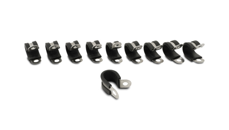Vibrant Stainless Steel Cushion P-Clamp for 0.3125in OD Hose (10 Pack) Vibrant Clamps  AXOPROS