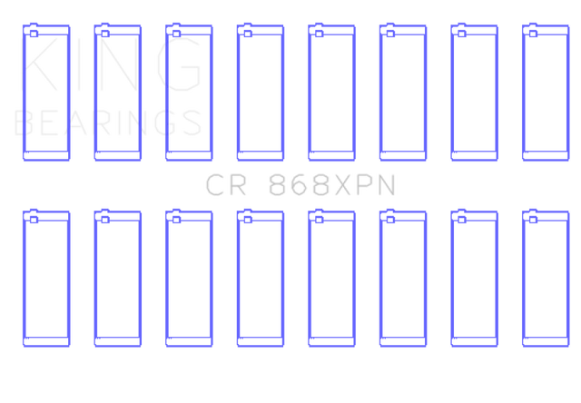 King Ford V8 4.6L/5.4L SOHC Connecting Rod Bearing Set (8 Pairs) - Size +0.5mm King Engine Bearings Bearings  AXOPROS