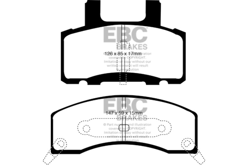 EBC 90-93 Chevrolet C20 8600 LB Yellowstuff Front Brake Pads EBC Brake Pads - Performance  AXOPROS