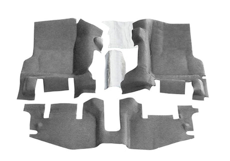 BedRug 97-06 Jeep TJ Front 3pc BedTred Floor Kit w/Center Console - Incl Heat Shields BedRug Bed Liners  AXOPROS