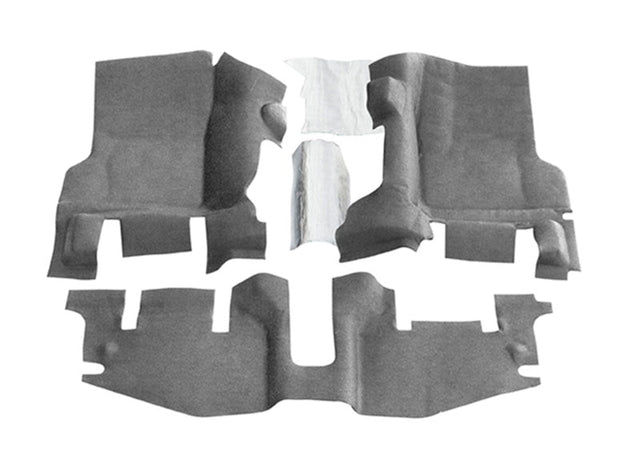 BedRug 97-06 Jeep TJ Front 3pc BedTred Floor Kit w/Center Console - Incl Heat Shields BedRug Bed Liners  AXOPROS