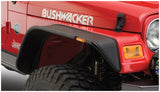Bushwacker 97-06 Jeep Wrangler Flat Style Flares 4pc - Black Bushwacker Fender Flares  AXOPROS