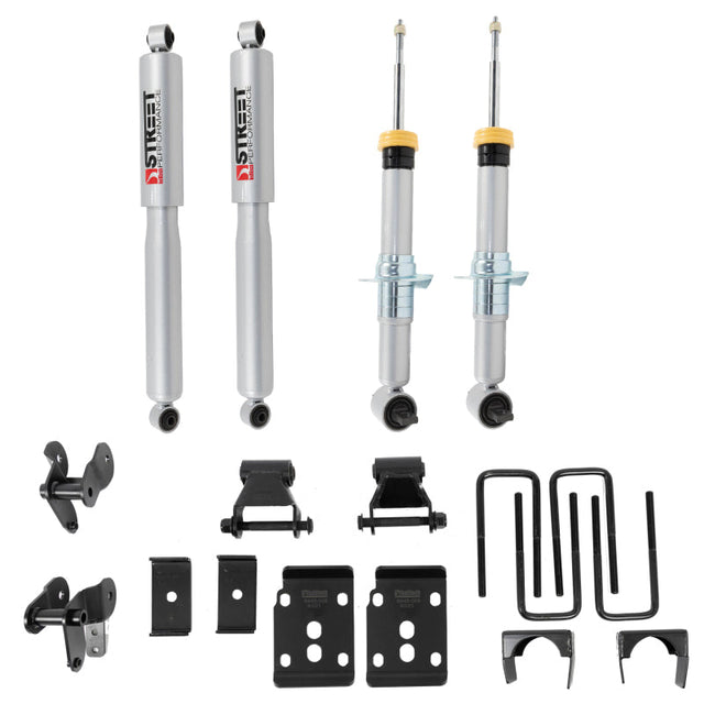 Belltech 2021+ Ford F-150 2WD 1-3.5in Front 4.5in Rear Complete Lower Kit with SP Shocks Belltech Lowering Kits  AXOPROS