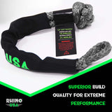 Rhino USA Synthetic Soft Shackles Gray (2-Pack) Rhino USA Shackle Kits  AXOPROS