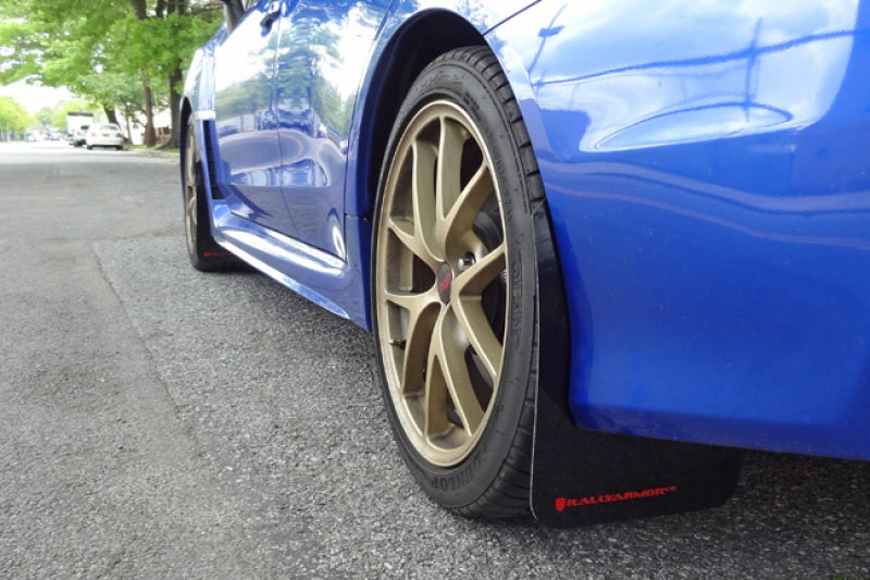 Rally Armor 15-21 Subaru WRX/STI Red UR Mud Flap w/White Logo Rally Armor Mud Flaps  AXOPROS