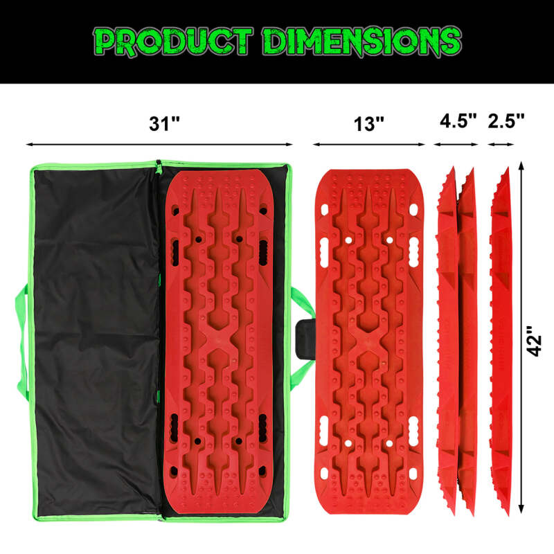 Rhino USA Recovery Traction Boards - Red (Pair) Rhino USA Recovery Boards  AXOPROS