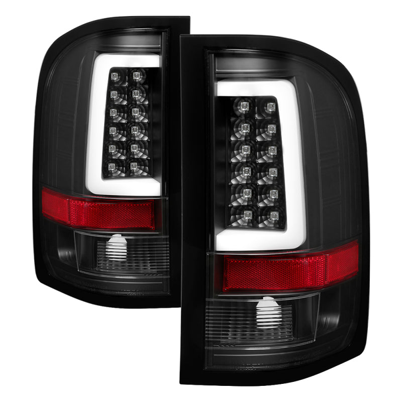 Spyder 07-13 Silverado (Will Not Work w/2010 921 Bulb) V3 LED Tail Lghts Blk ALT-YD-CS07V3-LBLED-BK SPYDER Tail Lights  AXOPROS