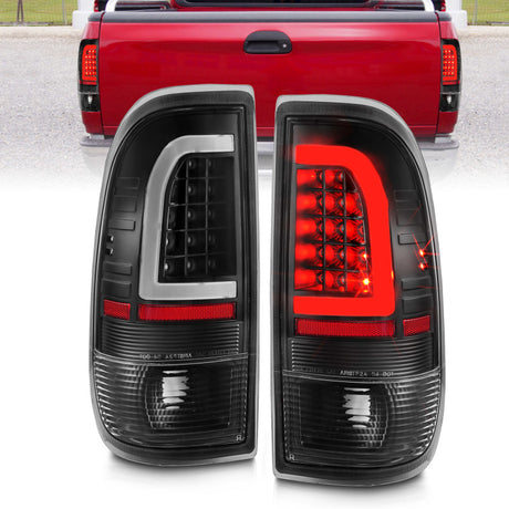 ANZO 1997-2003 Ford F-150 LED Tail Lights w/ Light Bar Black Housing Clear Lens ANZO Tail Lights  AXOPROS