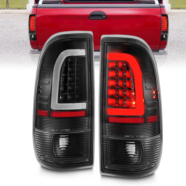 ANZO 1997-2003 Ford F-150 LED Tail Lights w/ Light Bar Black Housing Clear Lens ANZO Tail Lights  AXOPROS