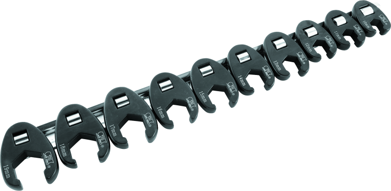 BikeMaster 10-pc 3/8in Drive Metric Flare Crow Foot Wrench Set BikeMaster Tools  AXOPROS