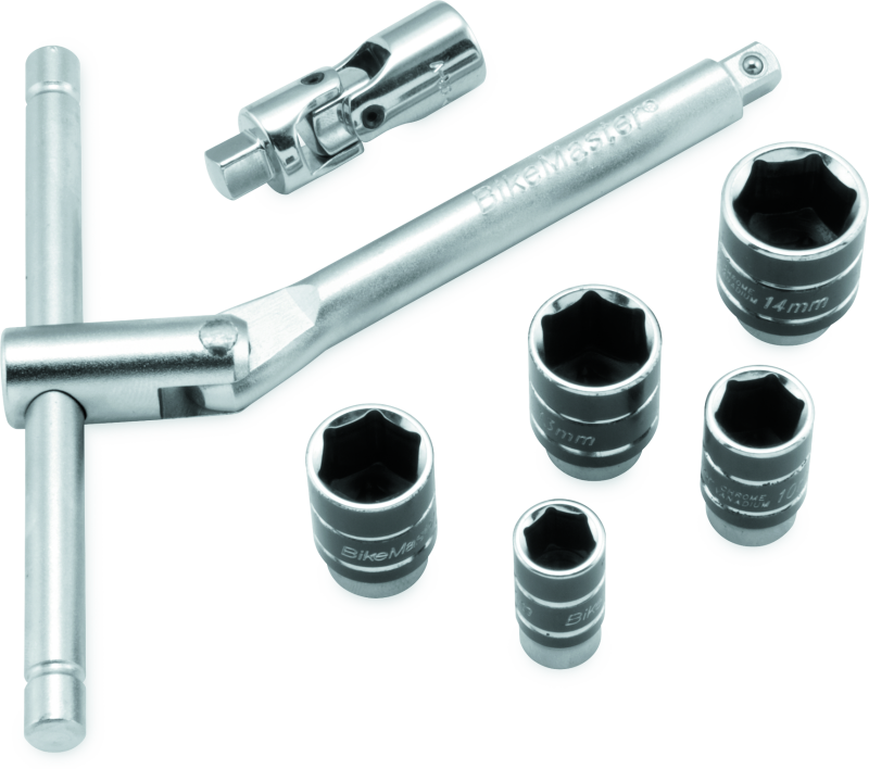 BikeMaster 1/4in Drive Compact Sliding and Folding T-Handle Set BikeMaster Tools  AXOPROS