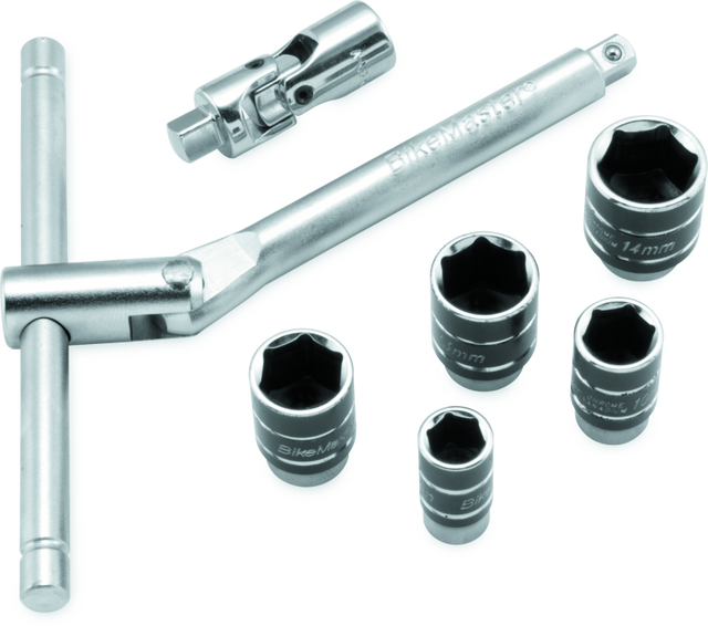 BikeMaster 1/4in Drive Compact Sliding and Folding T-Handle Set BikeMaster Tools  AXOPROS