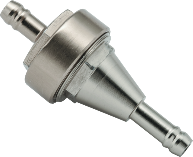 BikeMaster 1/4in Inline Fuel Filter - Titanium BikeMaster Fuel Filters  AXOPROS