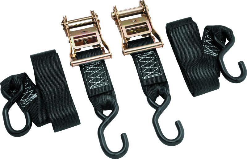 BikeMaster 2x84in Ratchet Tiedown Pair - Black BikeMaster Cargo Tie-Downs  AXOPROS