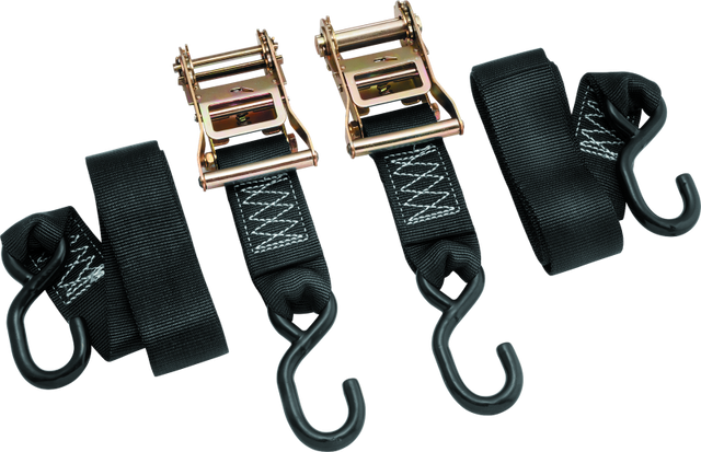 BikeMaster 2x84in Ratchet Tiedown Pair - Black BikeMaster Cargo Tie-Downs  AXOPROS