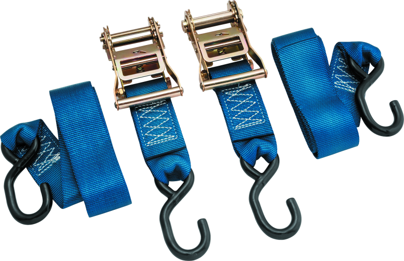 BikeMaster 2x84in Ratchet Tiedown Pair - Blue BikeMaster Cargo Tie-Downs  AXOPROS