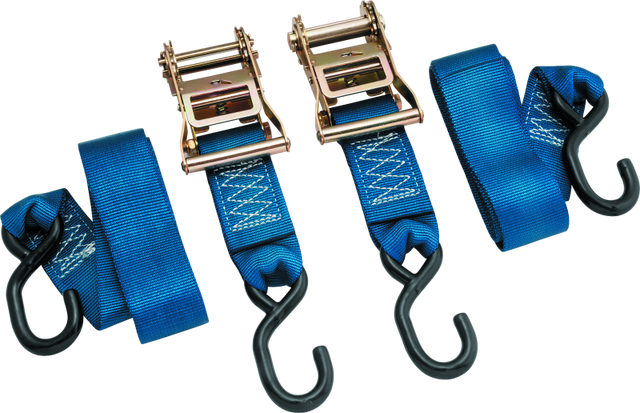 BikeMaster 2x84in Ratchet Tiedown Pair - Blue BikeMaster Cargo Tie-Downs  AXOPROS