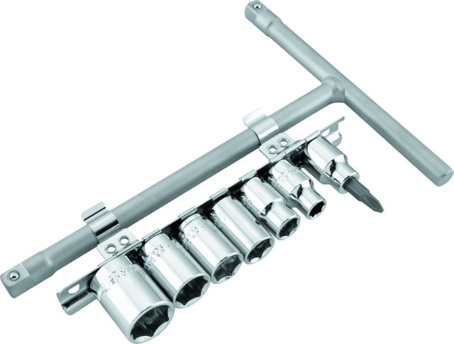 BikeMaster 3/8in Drive T-handle Set (8mm/10mm/12mm/13mm/14mm/17mm/#2 Phillips) BikeMaster Tools  AXOPROS