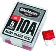 BikeMaster 5Piece 10A Replacement Mini Blade Fuse BikeMaster Light Accessories and Wiring  AXOPROS