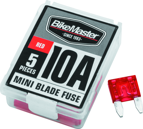 BikeMaster 5Piece 10A Replacement Mini Blade Fuse BikeMaster Light Accessories and Wiring  AXOPROS