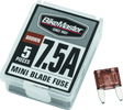 BikeMaster 5Piece 7.5A Replacement Mini Blade Fuse BikeMaster Light Accessories and Wiring  AXOPROS