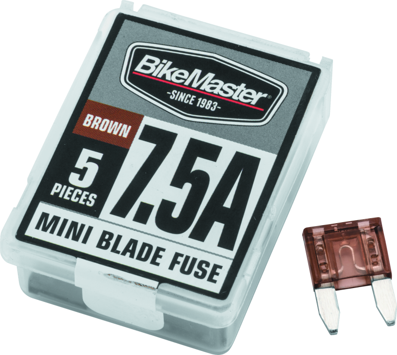 BikeMaster 5Piece 7.5A Replacement Mini Blade Fuse BikeMaster Light Accessories and Wiring  AXOPROS