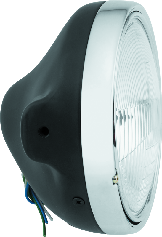 BikeMaster 7in Slim Headlight Side Mount - Black BikeMaster Headlights  AXOPROS