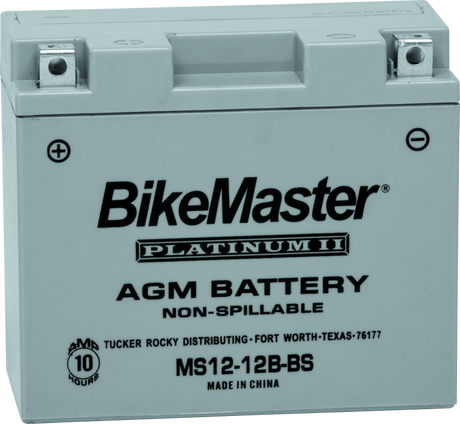 BikeMaster AGM Battery - MS12-12B-BS BikeMaster Batteries  AXOPROS