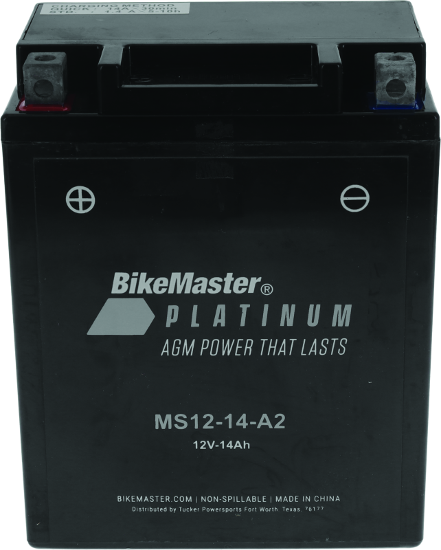 BikeMaster AGM Battery - MS12-14-A2 BikeMaster Batteries  AXOPROS