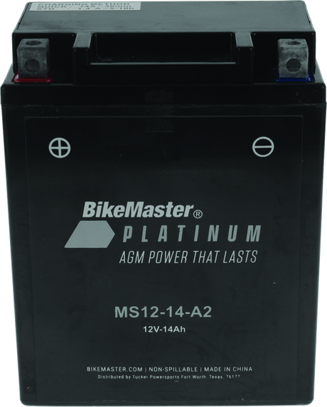 BikeMaster AGM Battery - MS12-14-A2 BikeMaster Batteries  AXOPROS