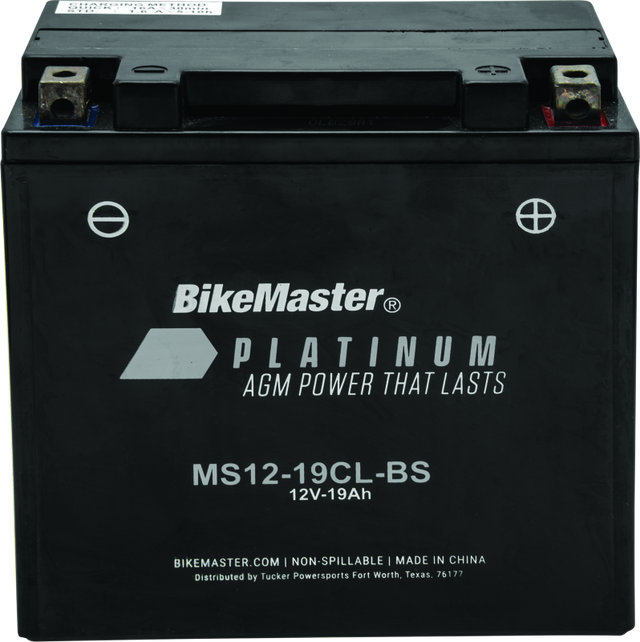 BikeMaster AGM Battery - MS12-19CL-BS BikeMaster Batteries  AXOPROS