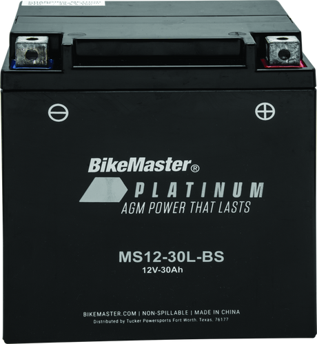 BikeMaster AGM Battery - MS12-30L-BS BikeMaster Batteries  AXOPROS