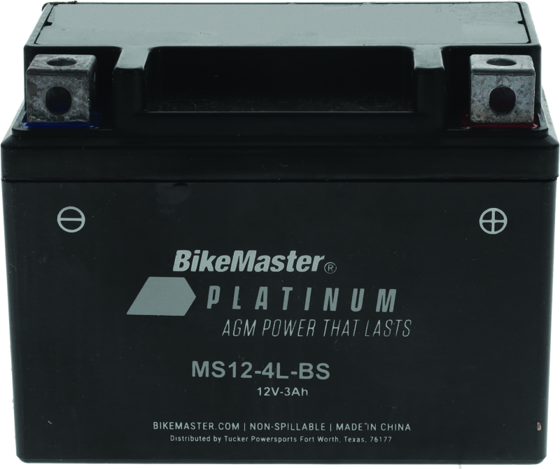 BikeMaster AGM Battery - MS12-4L-BS BikeMaster Batteries  AXOPROS