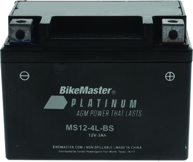 BikeMaster AGM Battery - MS12-4L-BS BikeMaster Batteries  AXOPROS