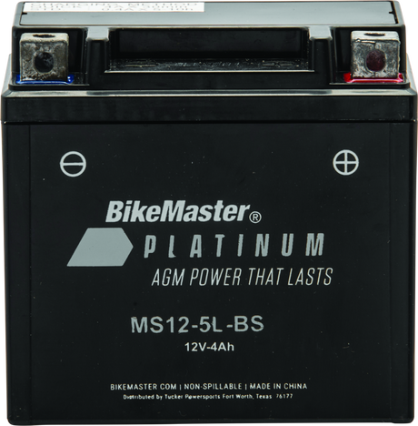BikeMaster AGM Battery - MS12-5L-BS BikeMaster Batteries  AXOPROS