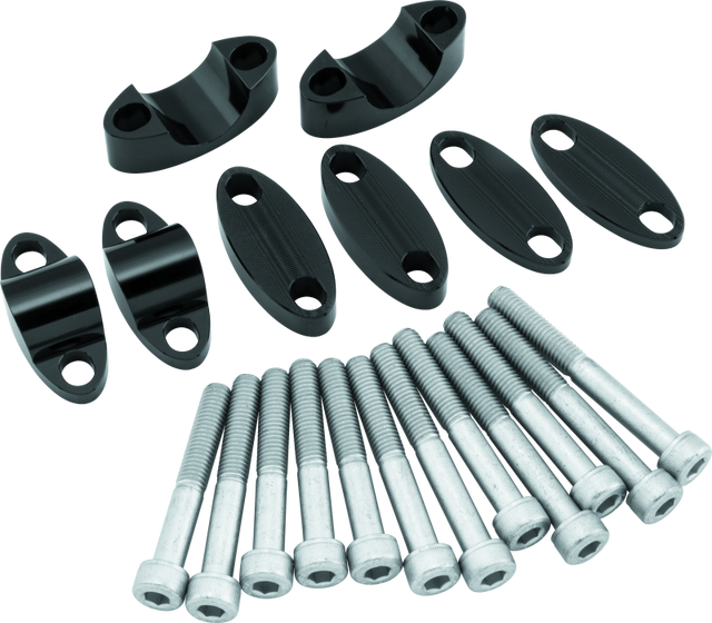 BikeMaster Aluminum Handlebar Risers 1-1/8in - Black BikeMaster Handlebars  AXOPROS